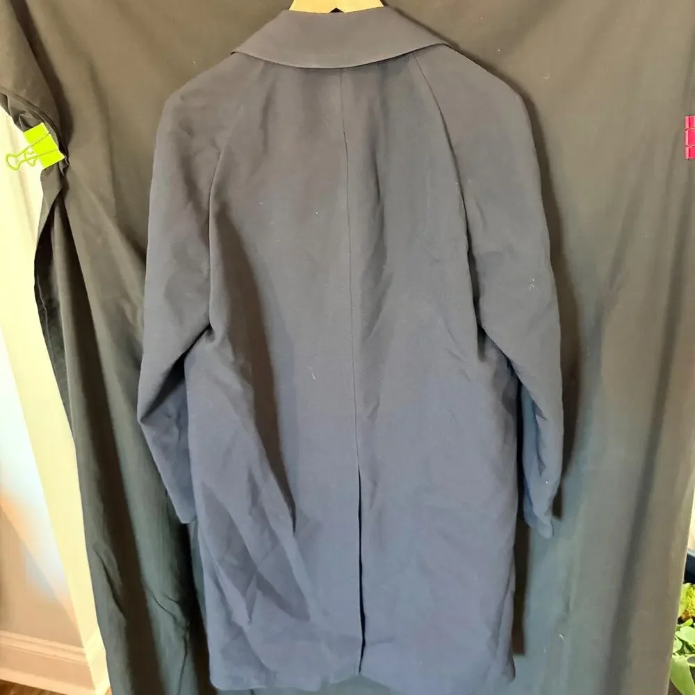 Vintage London Fog Maincoat Mens Raincoat Size 38 Reg Navy Blue Single Breasted